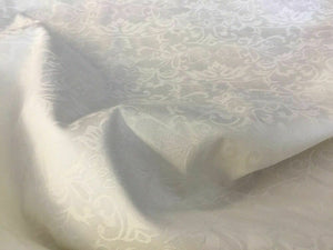 Ivory Stretch Sateen Floral Jacquard Fabric Bridal Dress Art Craft 56’’ Wedding