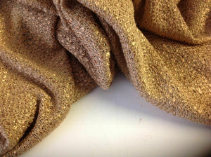 New Beautiful Camel Gold Colour Cotton Stretch Boucle Jersey Fabric 43" 111 cm