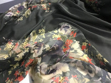 Load image into Gallery viewer, NEW 100% Silk Chiffon Panel Floral Print Fabric 52&quot; 133 cm Dress Scarf