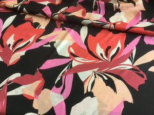 New Beautiful High Class Designer Floral Soft Matt Satin Print Fabric Material