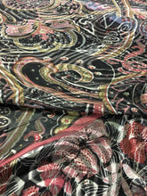 Load image into Gallery viewer, NEW Beautiful 100% Silk Chiffon Swirl Border Print Fabric 42&quot; 108 cm Dress Scarf