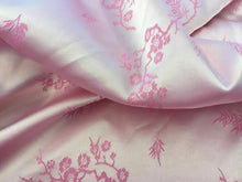 Load image into Gallery viewer, NEW Baby Pink Pink Satin Floral Stretch Jacquard Print Fabric Bridal Dress 111cm
