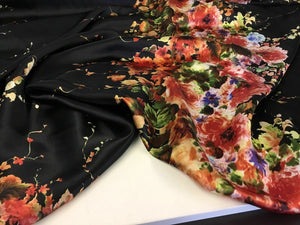 New Beautiful High Class Designer Silky Satin Floral Print Fabric 57'' 146 cm