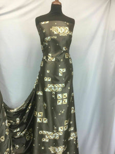 New Beautiful High Class Italian Designer Classic Satin Print Fabric Art Dress