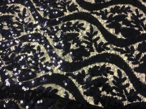 NEW High Class Designer Heavy Navy Embroidered Sequin Lace Fabric Wedding Dress7