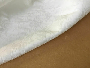 Ivory Stretch Sateen Floral Jacquard Fabric Bridal Dress Art Craft 56’’ Wedding