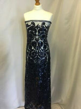 Load image into Gallery viewer, NEW High Class Designer Heavy Navy Embroidered Sequins Lace Fabric Wedding Dres
