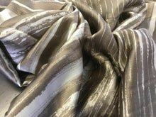 Load image into Gallery viewer, NEW 100% Silk Satin Multicoloured Running Stripes Print Fabric Gandini Print