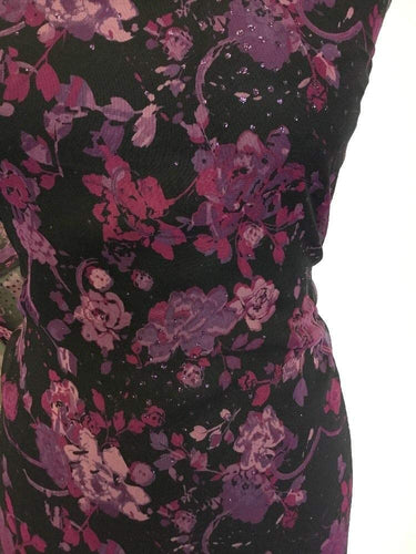 NEW Gorgeous High Class Designer Chiffon Floral Glitter Print Fabric