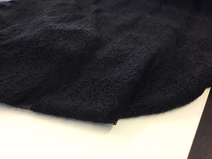 NEW High Class Black Corded Stretch Floral Border Lace Fabric Dress Material