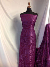 Load image into Gallery viewer, NEW High Class Designer Magenta Chiffon Satin Floral Burnout Fabric Dress