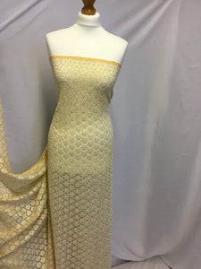 NEW Gorgeous Gold Colour Ivory Corded Lurex Lace Fabric