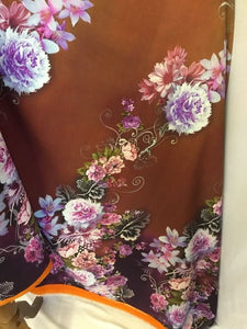 NEW Soft Silky Crepe De Chine Floral Print Fabric Dress Cloth