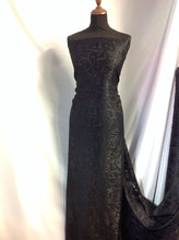 Load image into Gallery viewer, NEW High Class Designer Jet Black Chiffon Satin Floral Burnout Fabric Dress