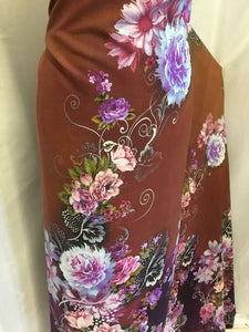 NEW Soft Silky Crepe De Chine Floral Print Fabric Dress Cloth