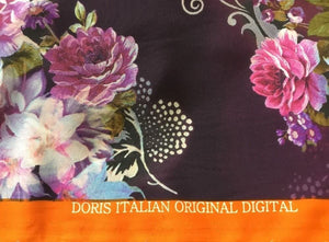 NEW Soft Silky Crepe De Chine Floral Print Fabric Dress Cloth