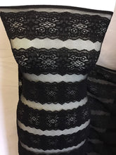 Load image into Gallery viewer, NEW High Class Black Corded Stretch Floral Border Lace Fabric Dress Material