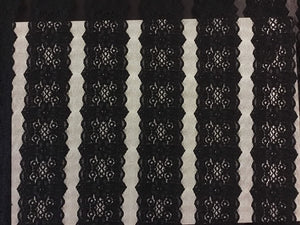 NEW High Class Black Corded Stretch Floral Border Lace Fabric Dress Material