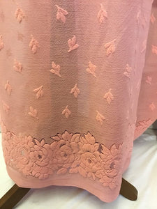 NEW Designer Flamingo Colour Stretch Floral Double Border Lace Fabric