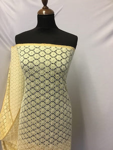 NEW Gorgeous Gold Colour Ivory Corded Lurex Lace Fabric