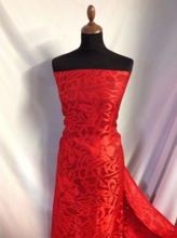 Load image into Gallery viewer, NEW High Class Designer Red Chiffon Satin Floral Burnout Fabric Dress