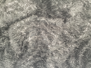 NEW High Class Black Sequins Feather Lace Fabric