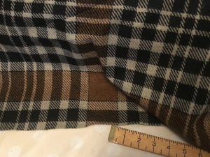 New Designer Large Check 100% Wool Fabric Material Garment Cloth Coat