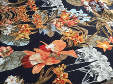 Load image into Gallery viewer, NEW High Class Soft Stretch Peach Crepe Floral Leaf Print Fabric Dress Material