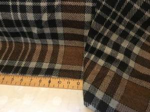 New Designer Large Check 100% Wool Fabric Material Garment Cloth Coat