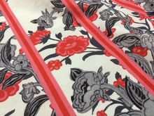 Load image into Gallery viewer, NEW Italian Designer Classic Crepe Floral Stripe Pint Fabric