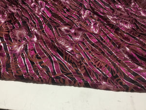 NEW Designer Stretch Velvet Jersey Floral Stripe Print Burnout Fabric Material