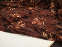 Load image into Gallery viewer, NEW Designer Stretch Velvet Jersey Floral Feather Print Burnout Fabric Material