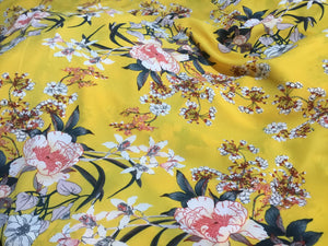 NEW Gorgeous Italian High Class Designer Bubble Crepe Floral Print Fabric