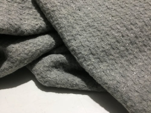 NEW High Class Grey Wool Lurex Boucle Fabric Coat Jacket Material