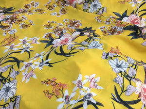 NEW Gorgeous Italian High Class Designer Bubble Crepe Floral Print Fabric