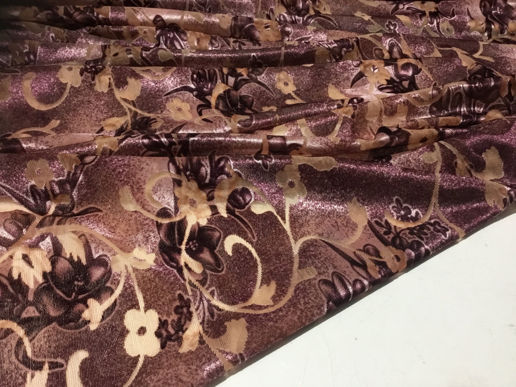 NEW Designer Stretch Velvet Jersey floral Print Burnout Fabric Material