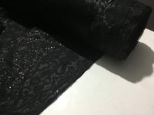 Load image into Gallery viewer, NEW High Class Italian Black Bonded Leopard Satin Lace Sequins Fabric