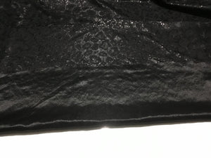 NEW High Class Italian Black Bonded Leopard Satin Lace Sequins Fabric