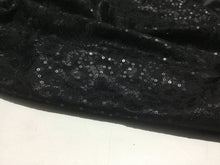 Load image into Gallery viewer, NEW High Class Italian Black Bonded Leopard Satin Lace Sequins Fabric