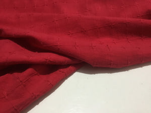 NEW High Class Designer Red embroidered 100% Cotton Fabric