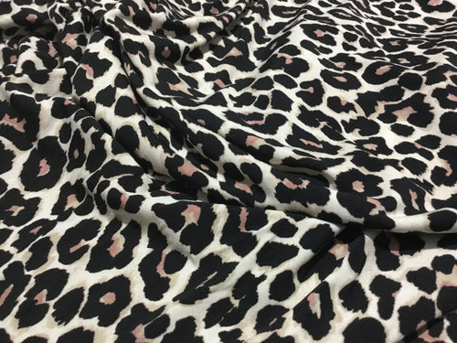 NEW High Class Leopard Jersey Print Fabric Material