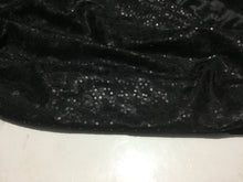 Load image into Gallery viewer, NEW High Class Italian Black Bonded Leopard Satin Lace Sequins Fabric