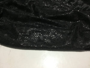 NEW High Class Italian Black Bonded Leopard Satin Lace Sequins Fabric