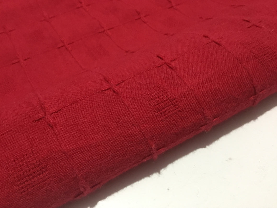 NEW High Class Designer Red embroidered 100% Cotton Fabric