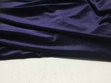 Load image into Gallery viewer, NEW High Class Purple Navy Spandex Velvet Jersey Fabric Material