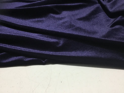 NEW High Class Purple Navy Spandex Velvet Jersey Fabric Material