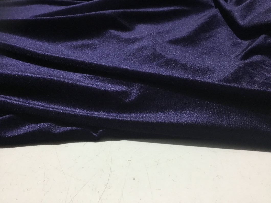 NEW High Class Purple Navy Spandex Velvet Jersey Fabric Material