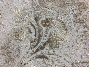 NEW High Class Cream Gold Metallic Jacquard Brocade Fabric