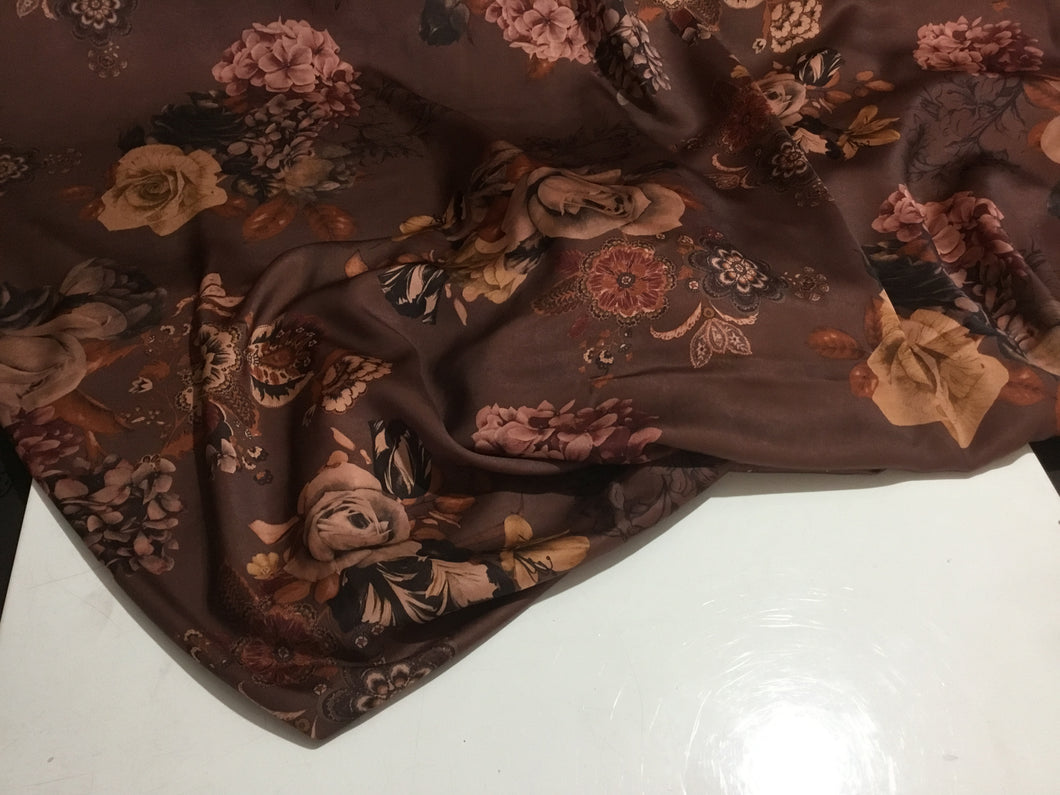 NEW Gorgeous High Class Soft Satin Floral Print Fabric