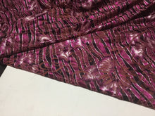 Load image into Gallery viewer, NEW Designer Stretch Velvet Jersey Floral Stripe Print Burnout Fabric Material